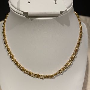 Monet gold tone chain necklace. X & O